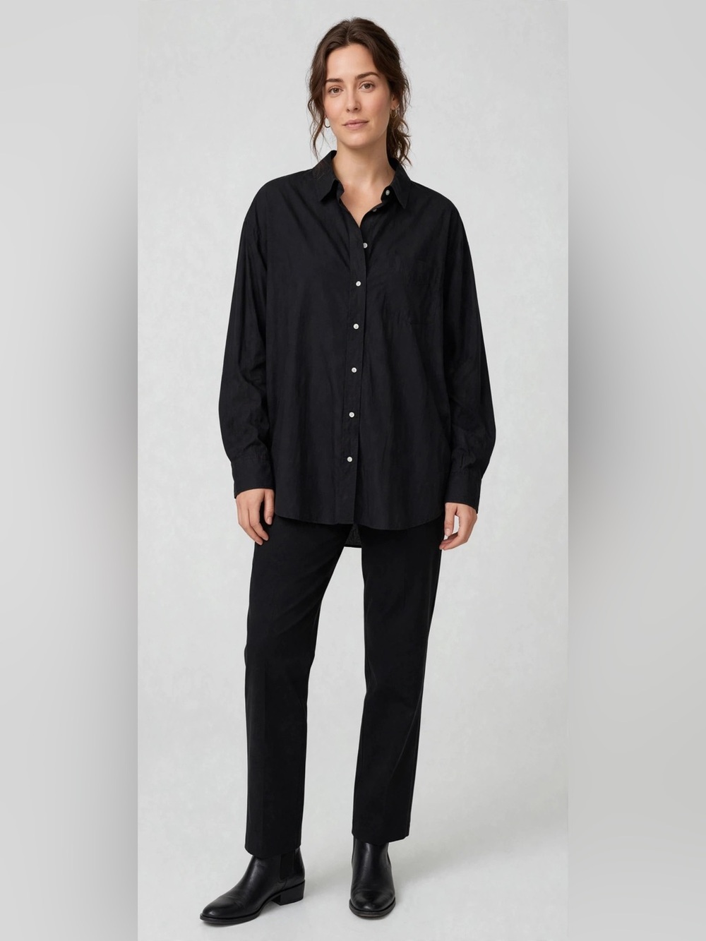 GAP Black Button-Down Shirt with Chest Pocket - Picture 2 of 13
